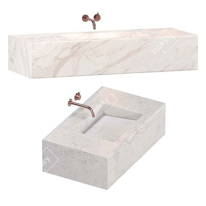 10 Color Options! 3 Sizes! High-quality Wash Basin Set 3D model image 3