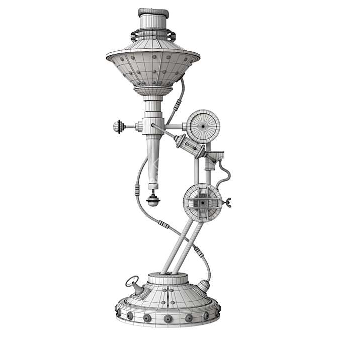 Vintage Steampunk Candle Holder 3D model image 3