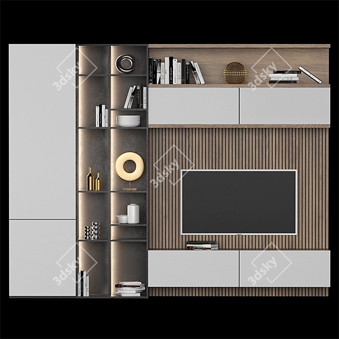 Modern TV Stand: Ready for Visualizations 3D model image 1