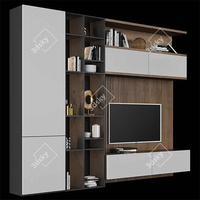 Modern TV Stand: Ready for Visualizations 3D model image 2