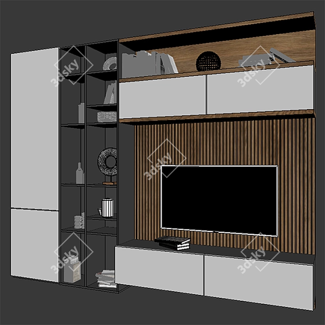 Modern TV Stand: Ready for Visualizations 3D model image 3