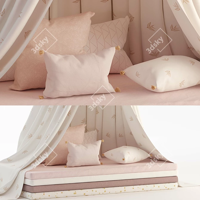 Dreamy Canopy Sleep Set 3D model image 2