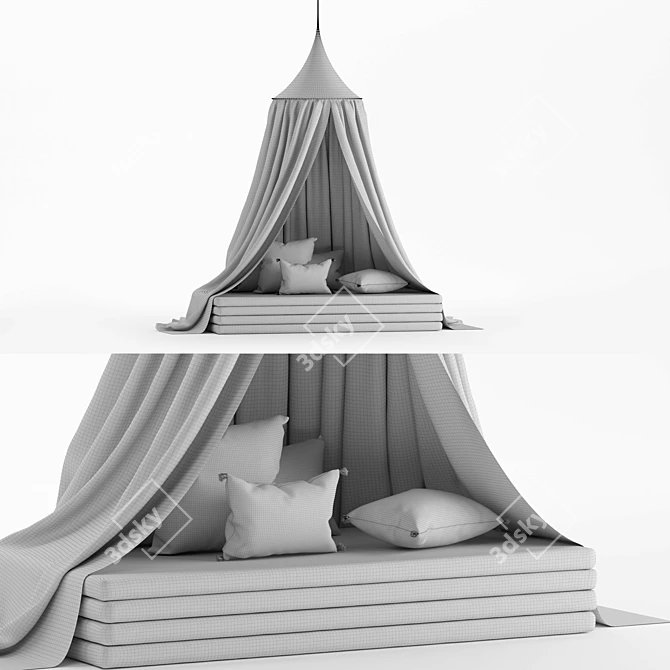 Dreamy Canopy Sleep Set 3D model image 4