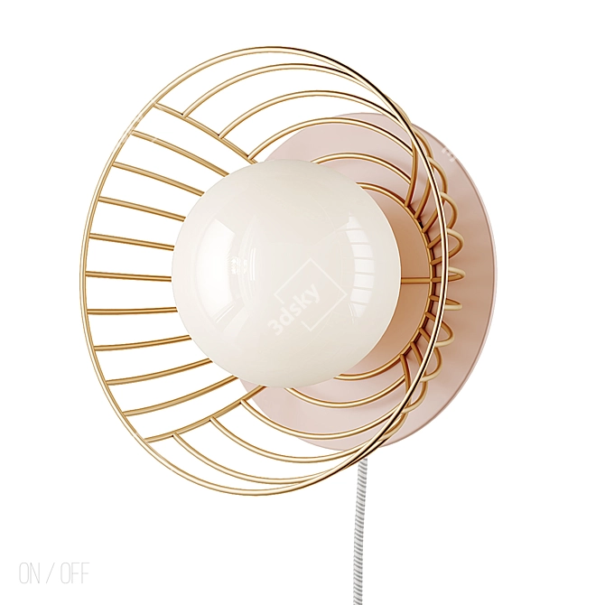 Chic Pink Linework Wall Sconce 3D model image 2