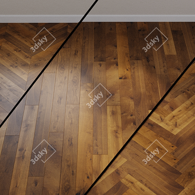 Amber Oak Parquet Board: HARO 4000 Plank 3D model image 1