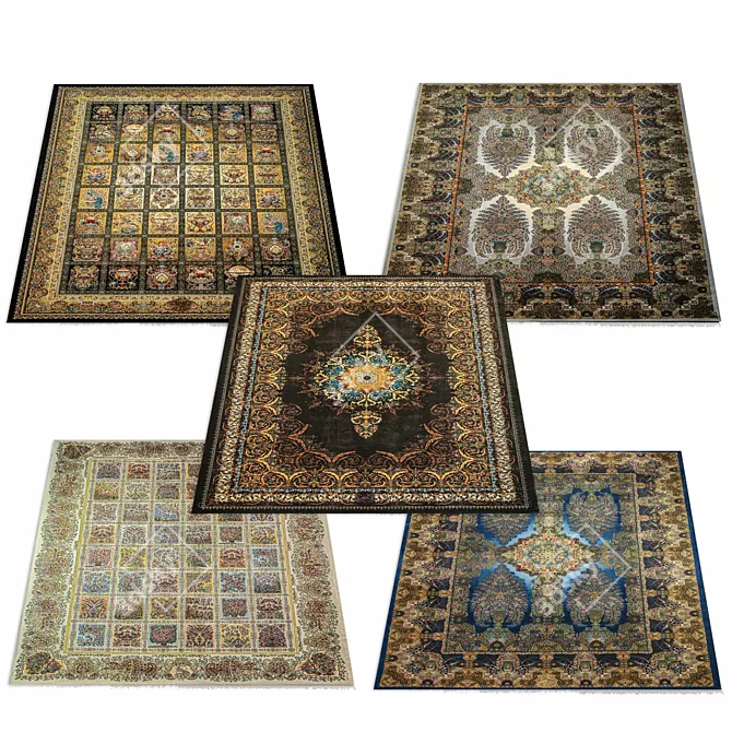 Luxury Persian Carpet Collection 3D model image 2