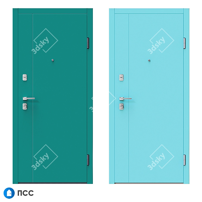 Modern Style Entrance Door - LINE-95 3D model image 4