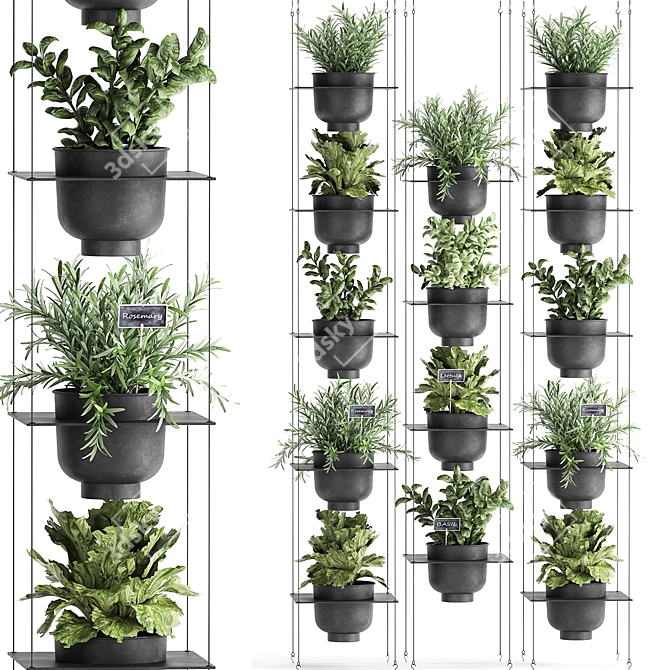 Vertical Garden Kit: Vig Planter for Kitchen Herbs 3D model image 1
