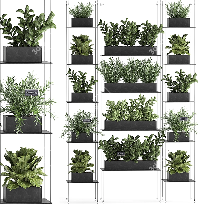 Vertical Garden: Greenery for Your Kitchen 3D model image 1