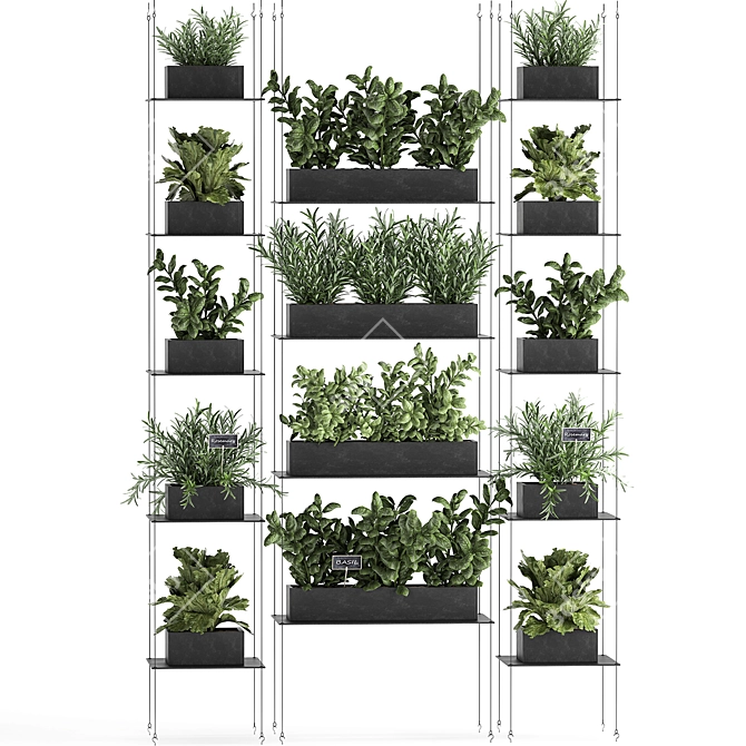 Vertical Garden: Greenery for Your Kitchen 3D model image 4