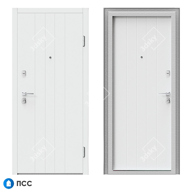 Modern Style Entrance Door (LINE-99) 3D model image 1