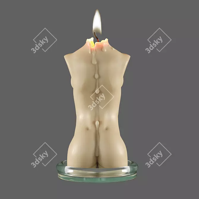 ZBrush Sculpted Candle: Artisanal Home Decor 3D model image 3