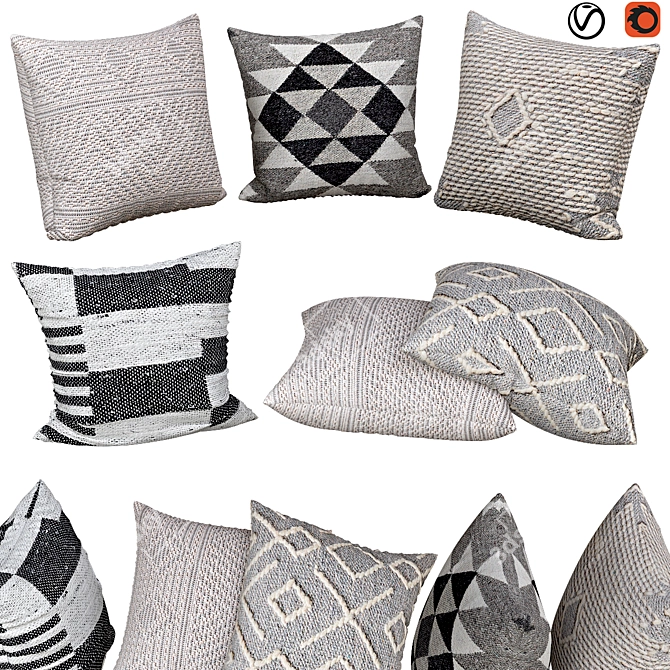 Elegant Cushion Set | No. 062 3D model image 1