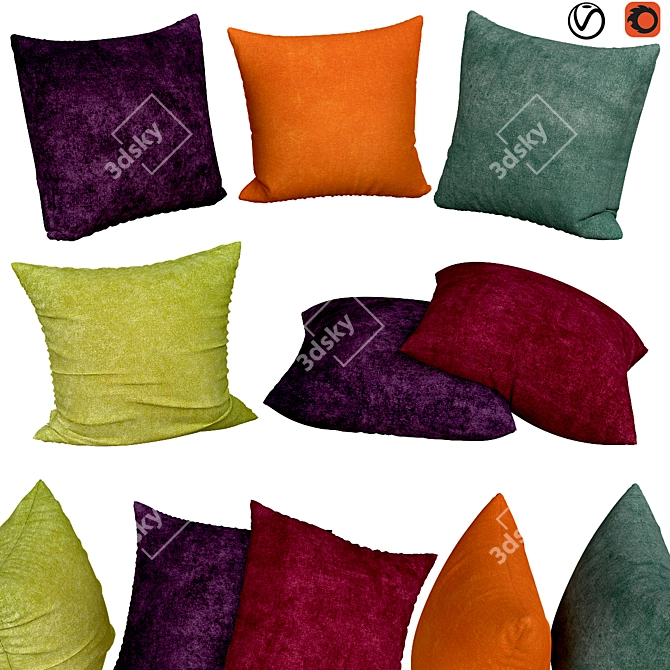 Boho Chic Decorative Pillows 3D model image 1