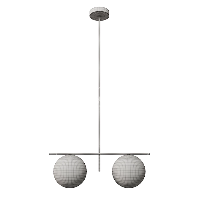 Elegant Jugen 2-Light Suspension 3D model image 3