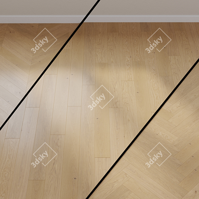 HARO PARQUET 4000 Plaza 240 Oak Puro White 3D model image 1