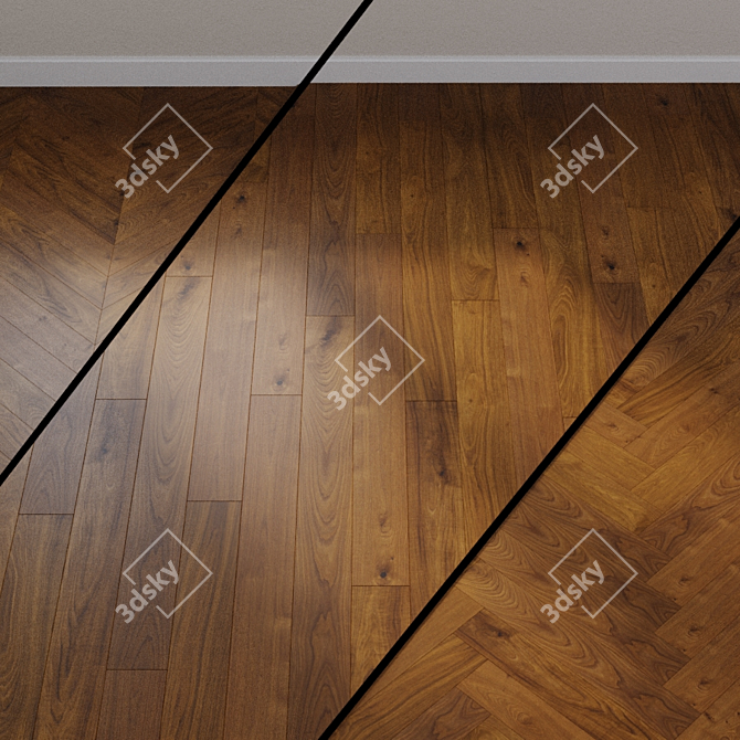 Geometric Parquet Flooring 3D model image 1