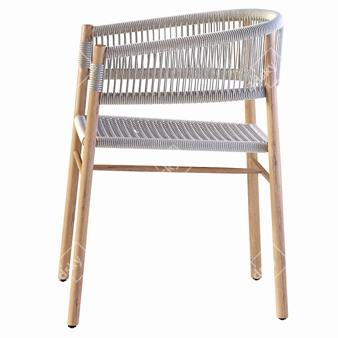 Ethimo Kilt Teak & Rope Dining Chair 3D model image 2