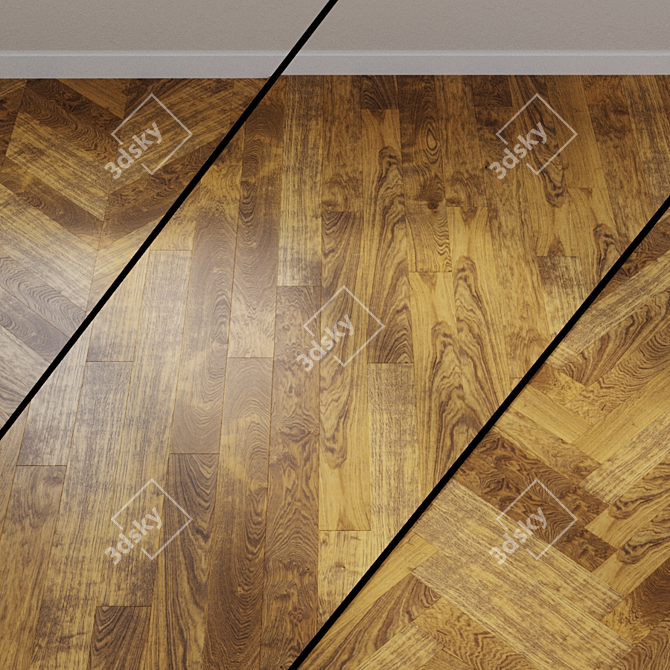 HARO PARQUET 4000: Oak Barrik Selective 1-Strip Plank 3D model image 1