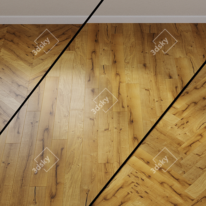 Premium Oak Parquet Board - HARO PARQUET 4000 3D model image 1