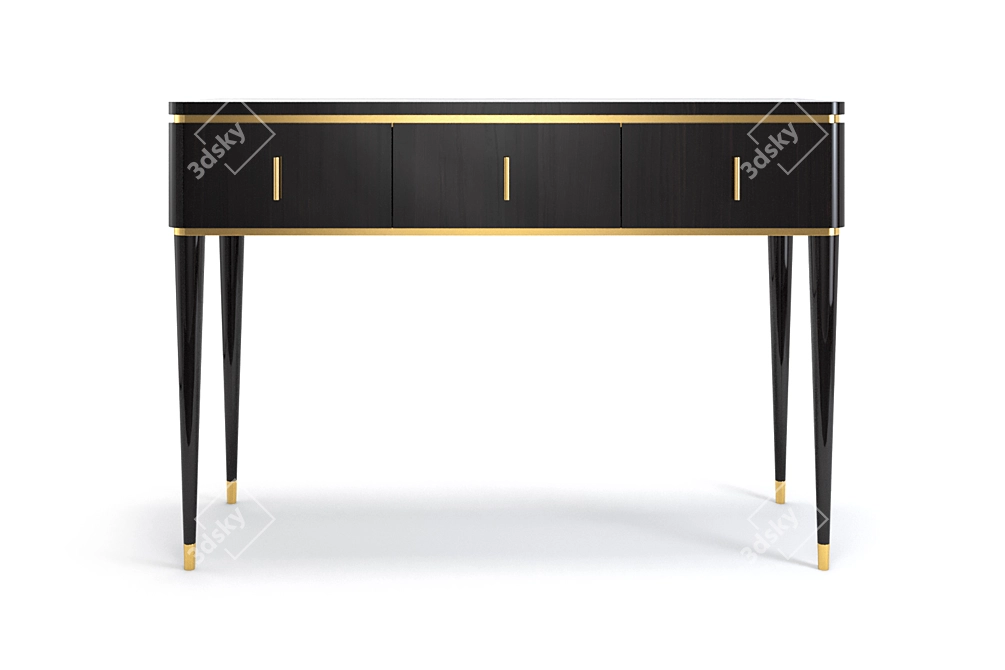 Hollywood 3-Drawer Console: Timeless Elegance 3D model image 2