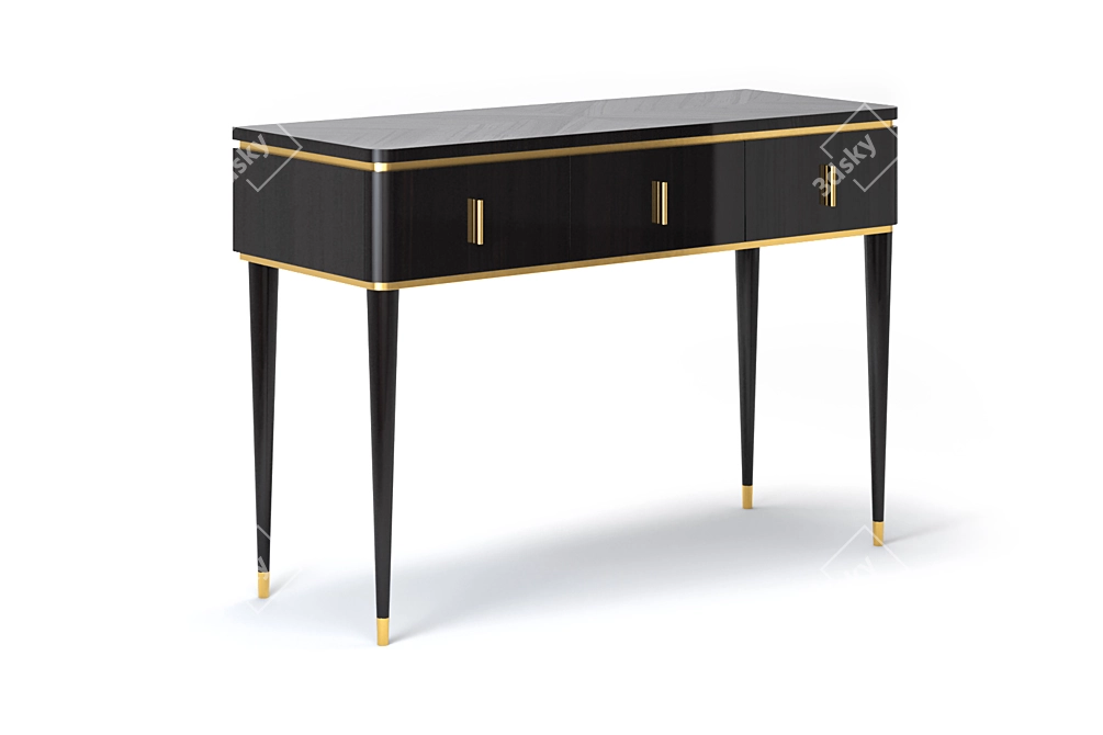 Hollywood 3-Drawer Console: Timeless Elegance 3D model image 4