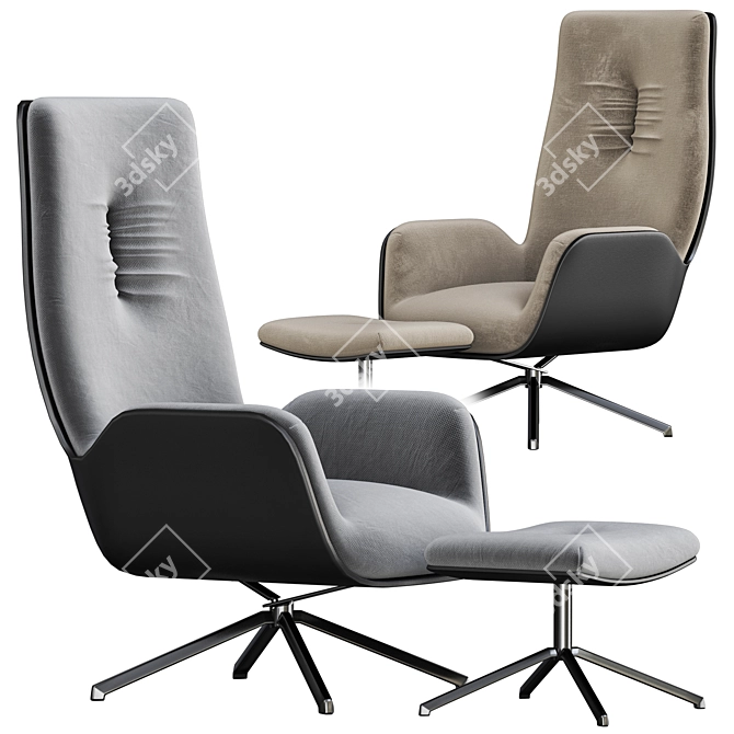 Luxury Cordia Lounge Armchair 3D model image 4