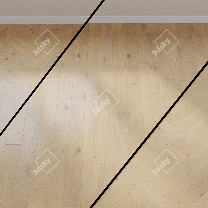 Haro 3500 Oak Puro White Parquet Board 3D model image 1