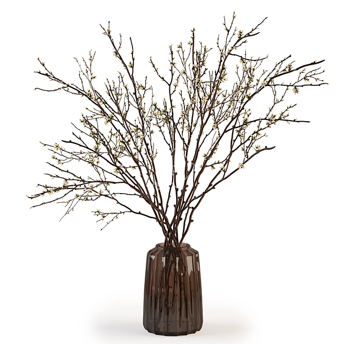 Elegant Twig Arrangement in Vase 3D model image 2