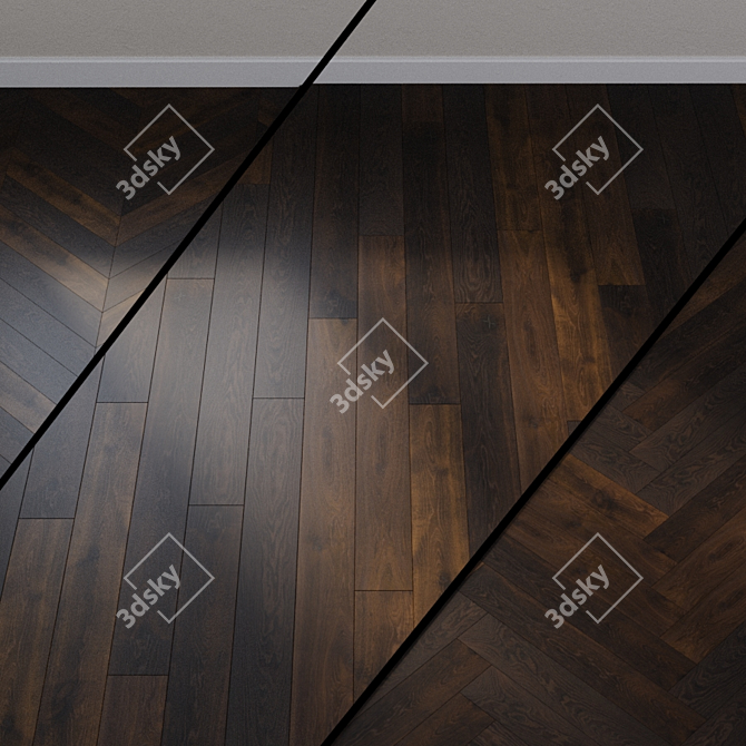 Smoked Oak XL Parquet Board 3D model image 1