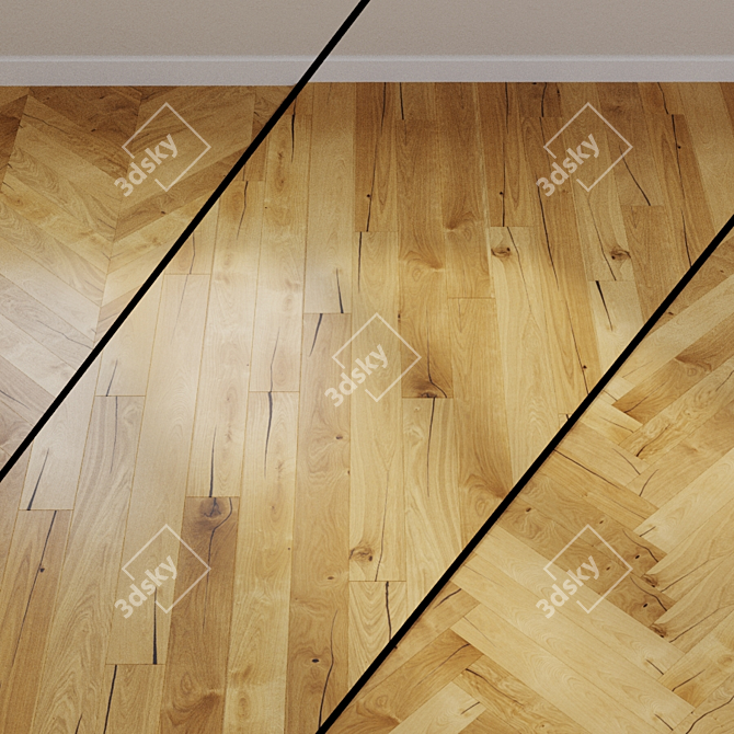 Title: HARO Parquet 4000 Nubia Oak Plank 3D model image 1