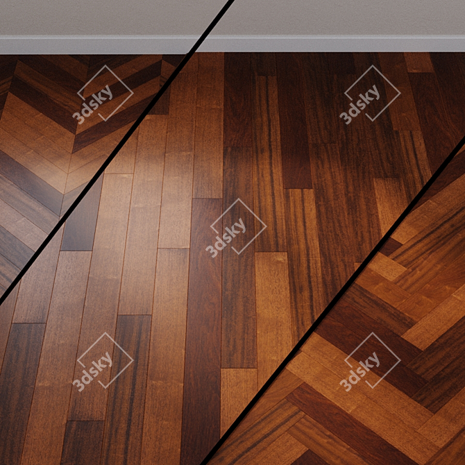 Harmonious Parquet Board: 3 Stylish Designs 3D model image 1