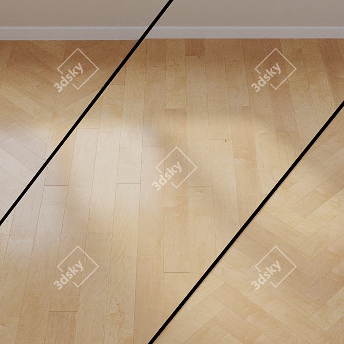 HARO PARQUET 4000 Maple Plank - Elegant and Durable 3D model image 1