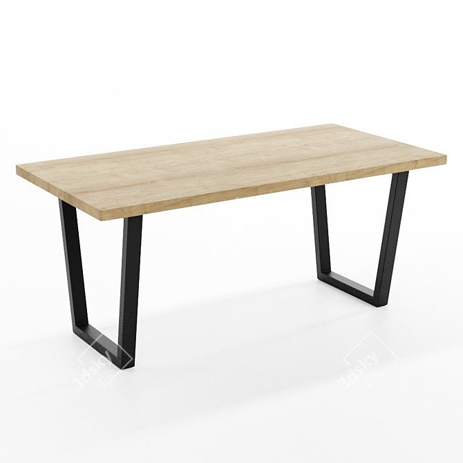 Rustic Loft Table SP05 3D model image 1