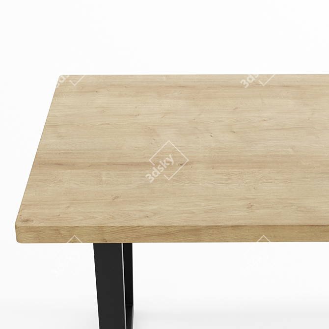 Rustic Loft Table SP05 3D model image 2