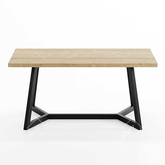 Industrial Oak Loft Table SP06 3D model image 3