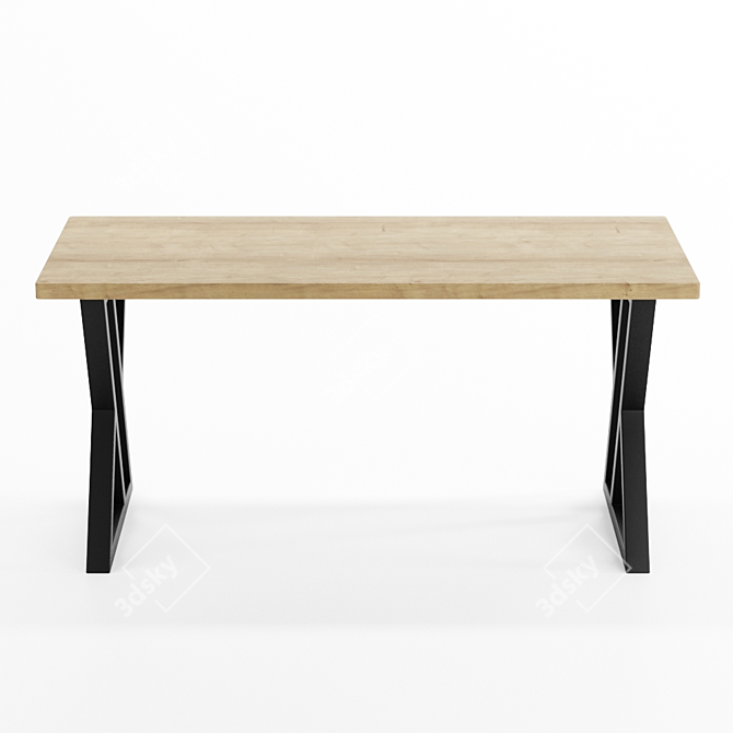Industrial Oak Loft Table SP07 3D model image 3