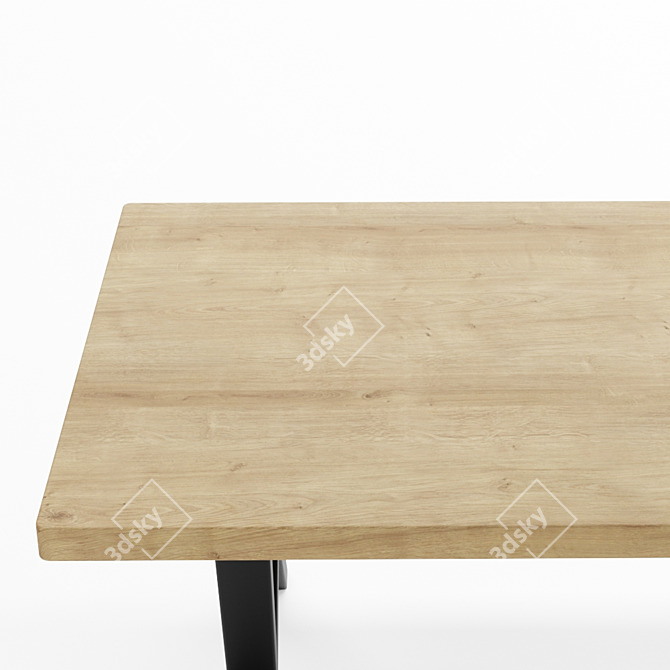 Industrial Oak Loft Table SP08 3D model image 2