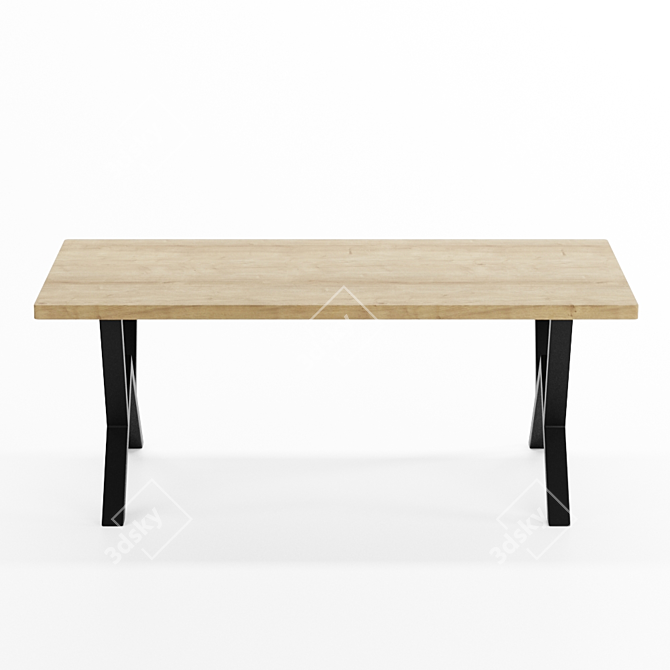 Industrial Oak Loft Table SP08 3D model image 3