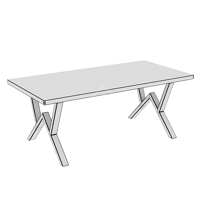 Industrial Oak Loft Table SP08 3D model image 5