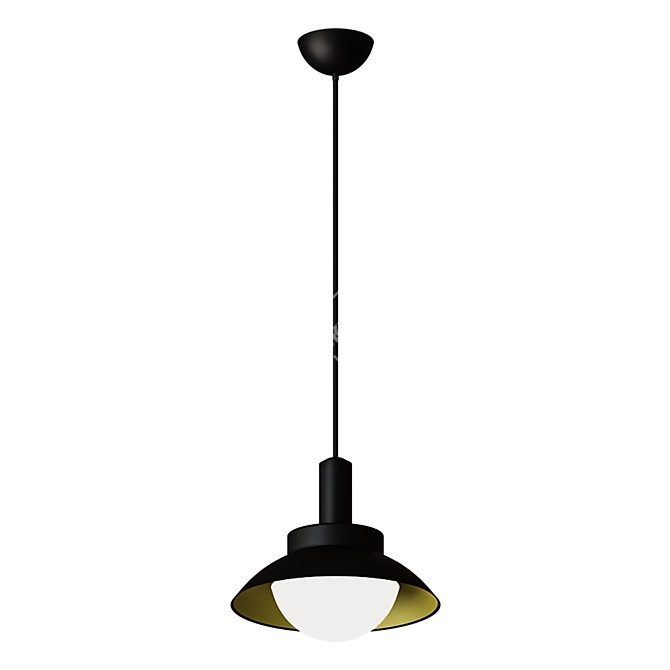 Modern Black and Gold Chandelier 3D model image 1