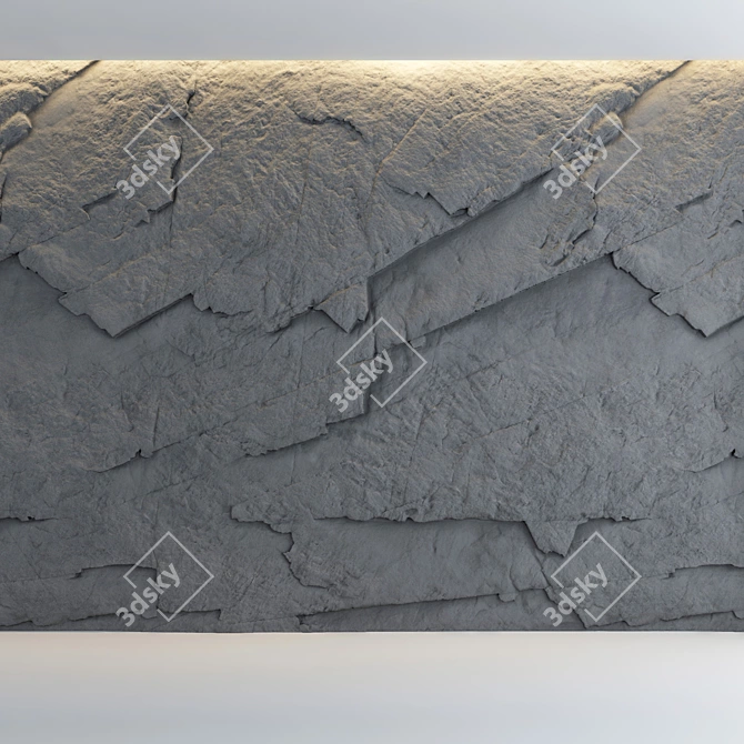 Premium Stone Wall Material - Dark and Light Variants 3D model image 2