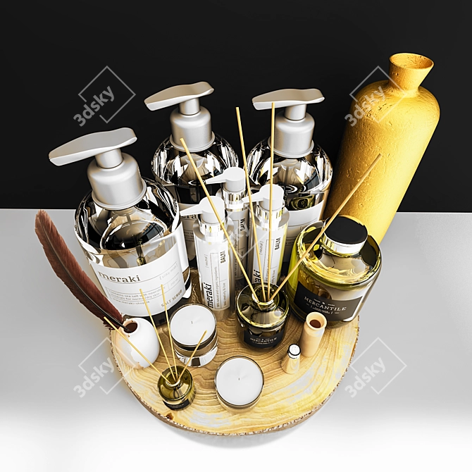 Modern Bathroom Accessories Set 3D model image 2