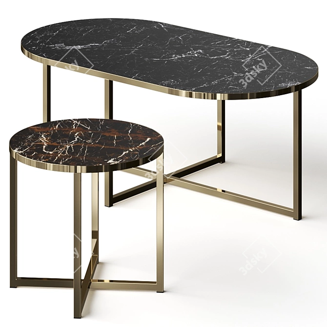 Tirolo Denver Coffee Tables: Modern and Versatile 3D model image 1