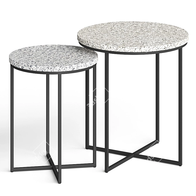  Rayna Terrazzo Side Table: Modern Elegance for Any Space 3D model image 1