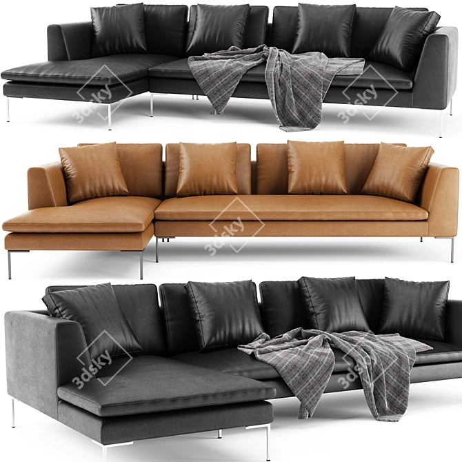 Italian Elegance: B&B Italia Charles Leather 3D model image 1