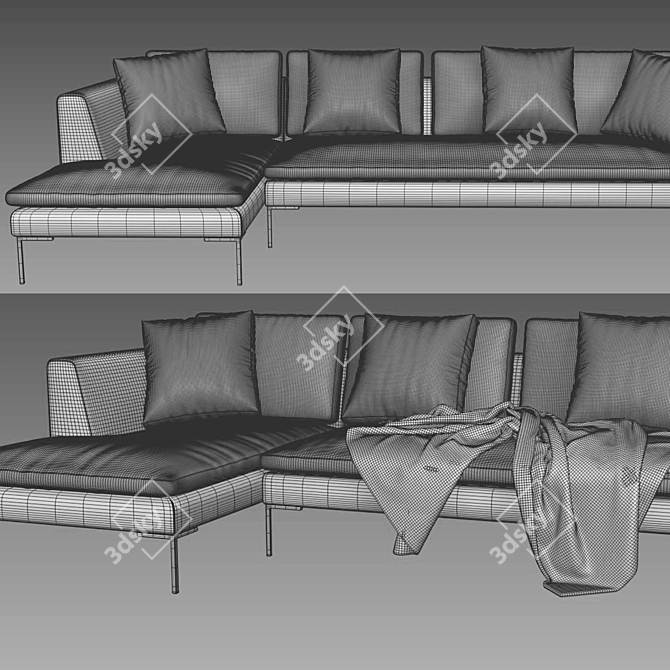 Italian Elegance: B&B Italia Charles Leather 3D model image 4