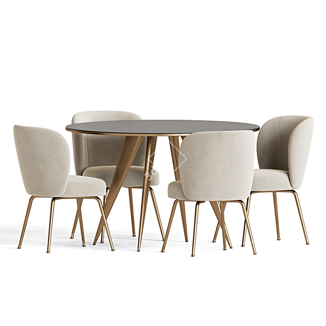 Modern Dining Set 99: Stylish and Versatile 3D model image 2