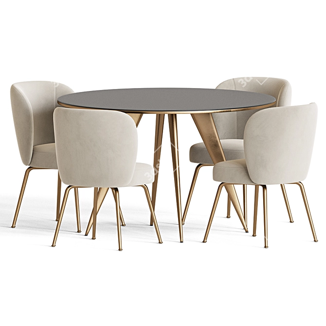 Modern Dining Set 99: Stylish and Versatile 3D model image 3