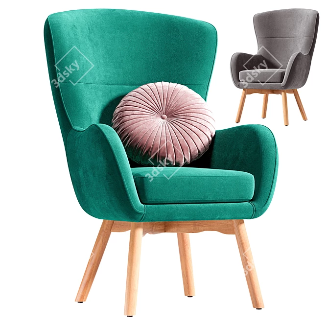 Modern Armchair Leta - PBR Design 3D model image 1